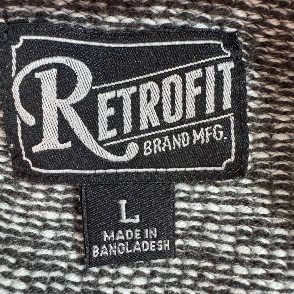 Retrofit Sweater Men's White Black Cotton Hoodie Sweatshirt 90s vintage Size L